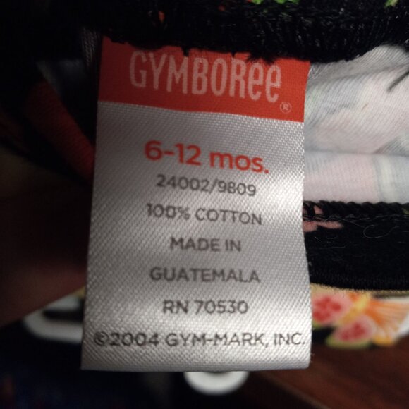 Gymboree Size 6-12 Mos Bike Shorts Girls Floral Black Tropical Paradise NEW - Picture 3 of 4
